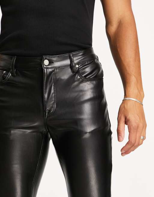 ASOS DESIGN skinny jean in black leather look