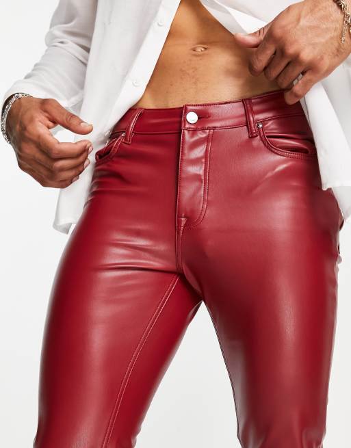 Purple Brand Men's Leather-Effect Skinny Jeans