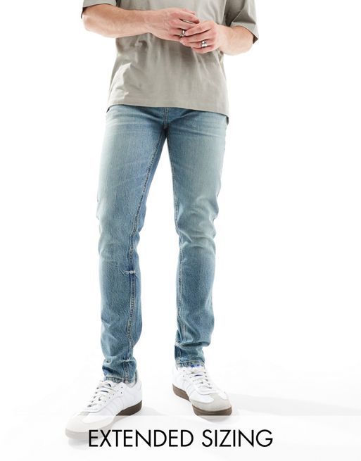 FhyzicsShops DESIGN - Skinny-jeans i farvet vintage-mellemvask