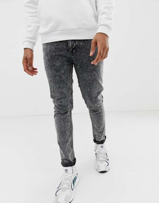 Black acid store wash jeans