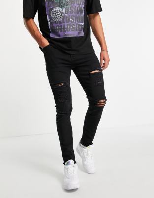 black jeans with rips mens
