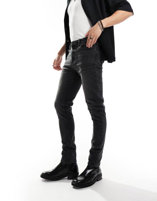 ASOS DESIGN skinny jeans in black with vintage tint ASOS