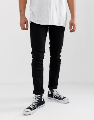 high waisted black distressed skinny jeans