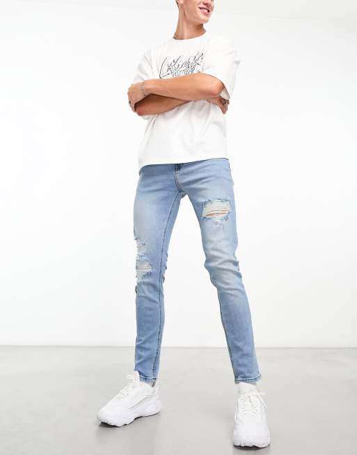 ASOS DESIGN - Skinny jeans in blauw met light wash, 4 van 4