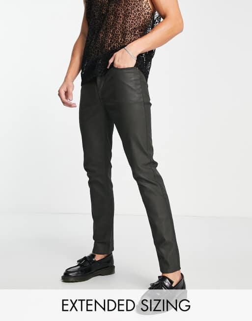 ASOS Collection Asos Green Coated Coloured Skinny Jeans