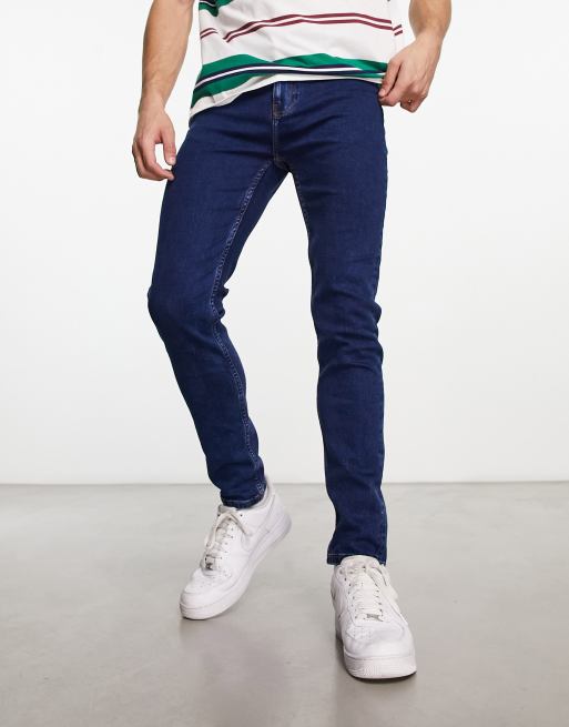 ASOS DESIGN skinny jeans in dark wash blue , 3 of 4