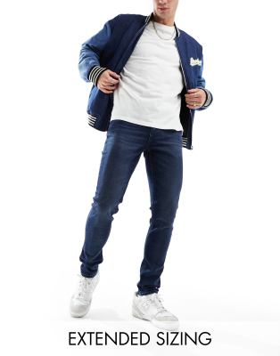 ASOS DESIGN skinny jeans in dark wash blue - ASOS Price Checker