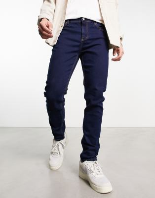 Asos Design Skinny Jeans In Indigo-blue