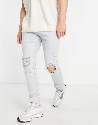 light grey distressed jeans