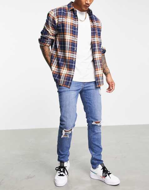 Men S Ripped Jeans Skinny Ripped Distressed Jeans Asos