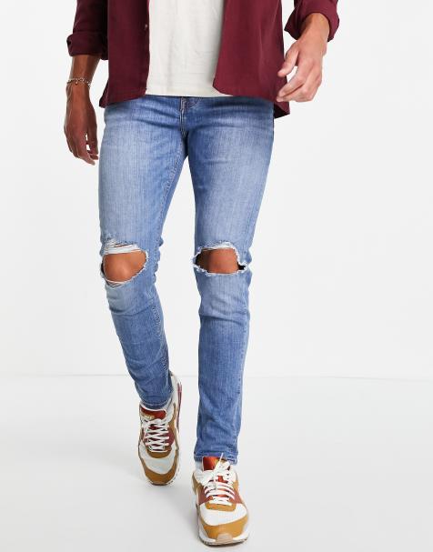 Men S Ripped Jeans Skinny Ripped Distressed Jeans Asos