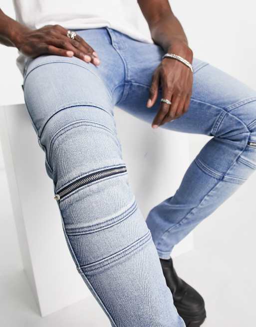 Mid-Rise Denim Moto Dance Jeggings