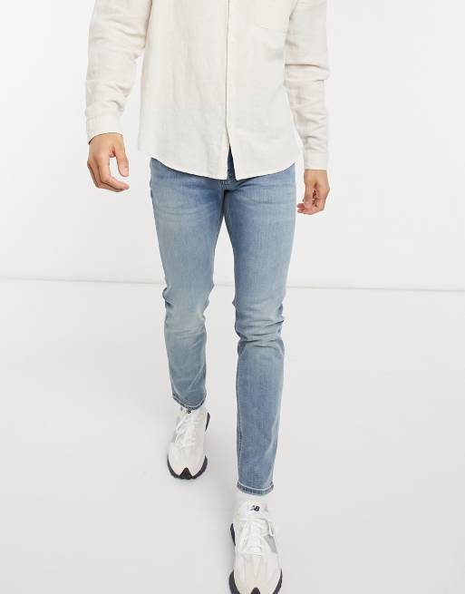 Asos Design Skinny Jeans In Mid Wash Asos