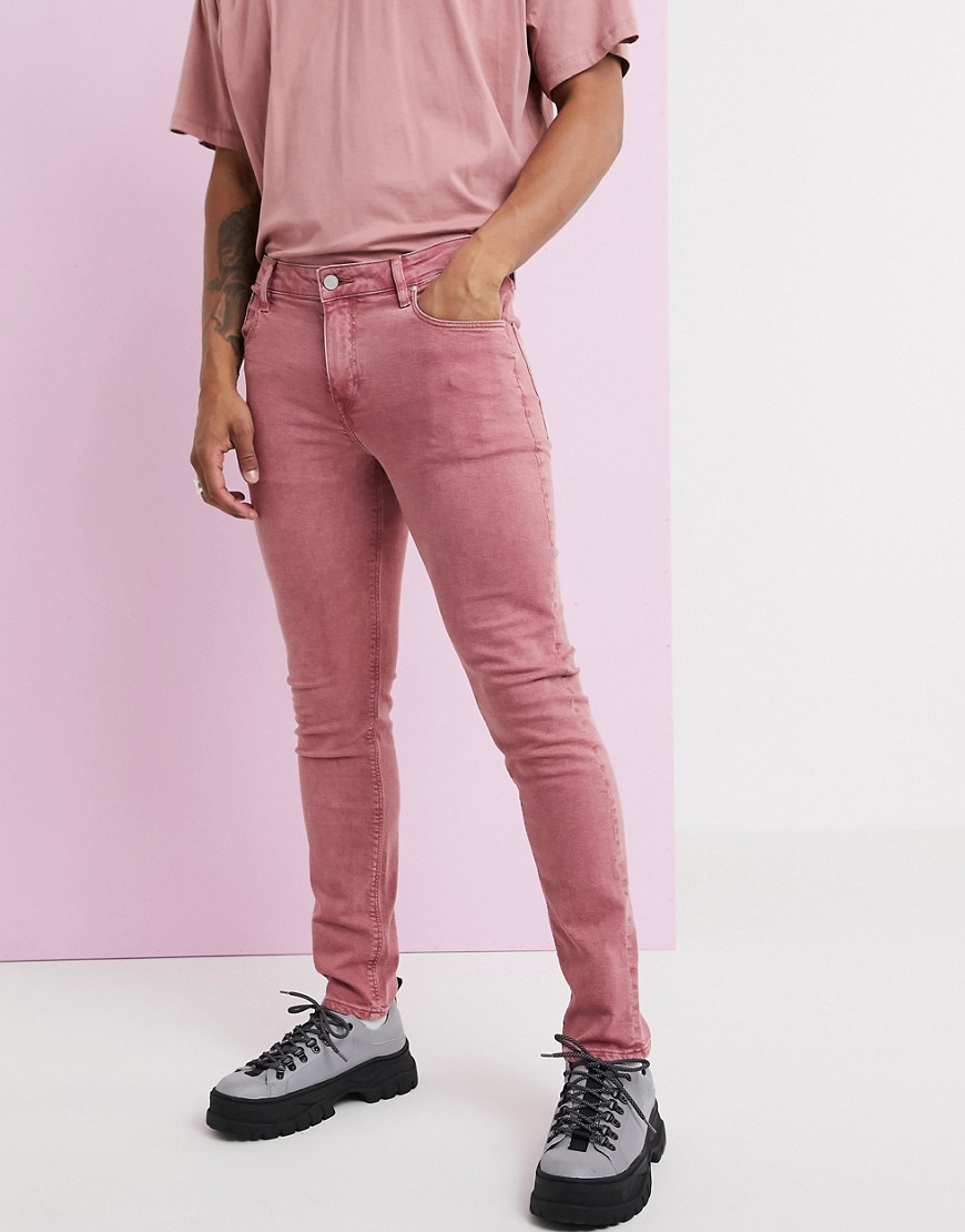 ASOS DESIGN skinny jeans in pink