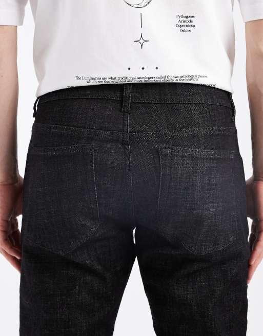 ASOS DESIGN skinny jeans in raw black wash, 4 of 5