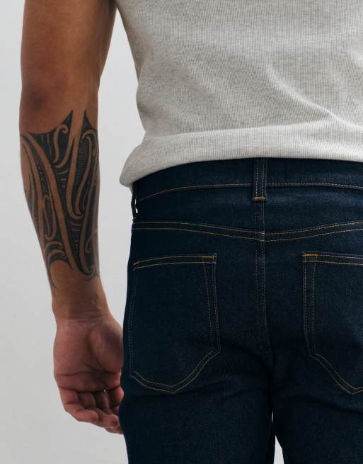 ASOS DESIGN skinny jeans in raw indigo, 4 of 5