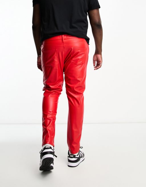 ASOS DESIGN skinny jeans in red