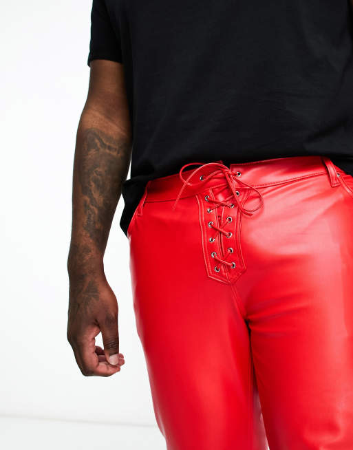 ASOS DESIGN skinny jeans in red