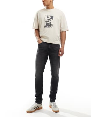 Skinny-Jeans in verwaschenem Schwarz Schwarz 46 Long