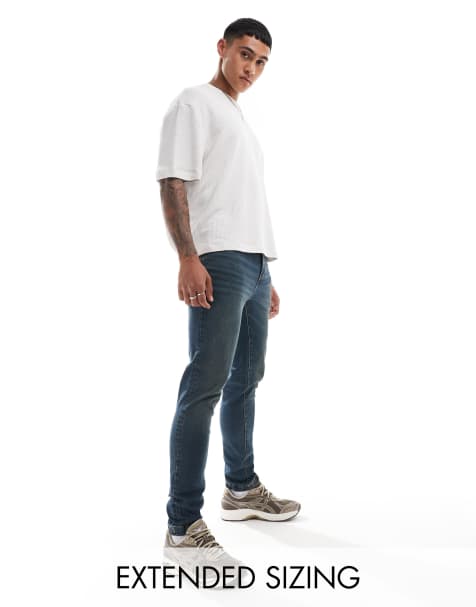 ASOS DESIGN - Skinny jeans in vintage blauw met getinte wassing - view 1
