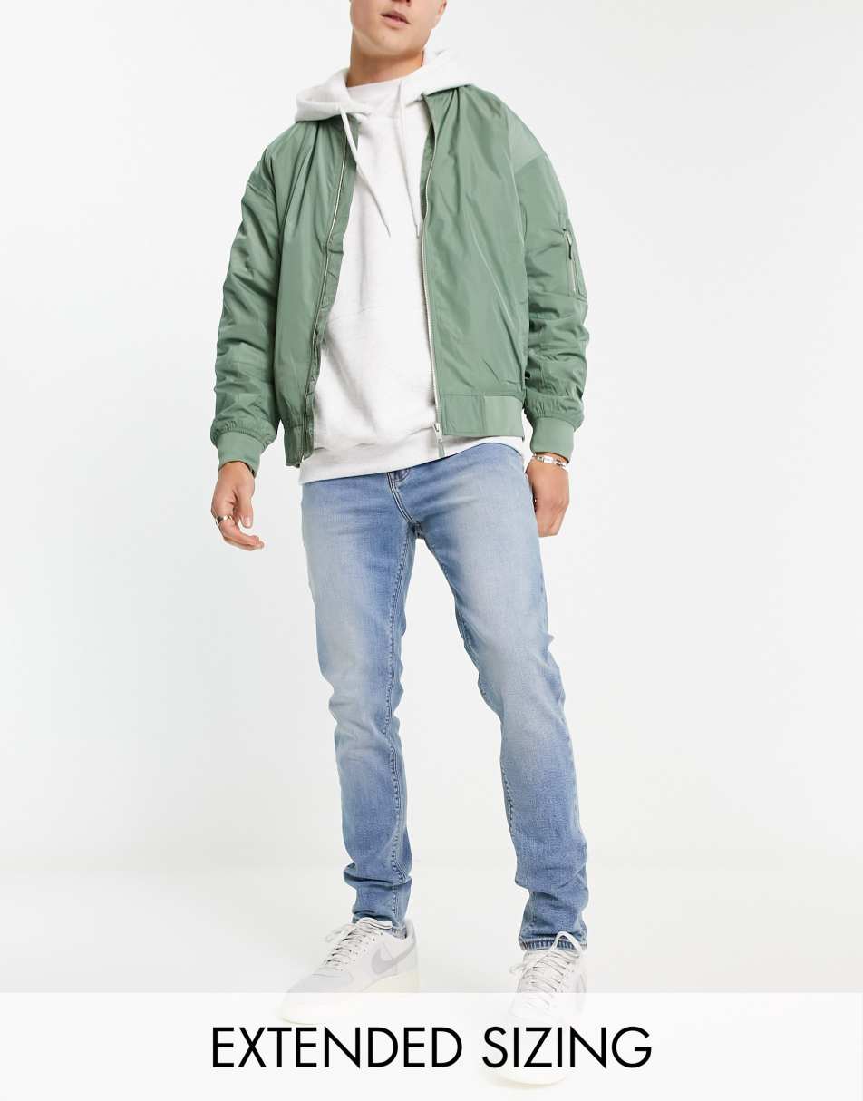 ASOS DESIGN skinny jeans in vintage light wash blue