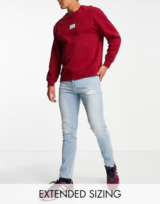 ASOS DESIGN skinny jeans in red