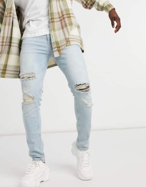 Men S Ripped Jeans Skinny Ripped Distressed Jeans Asos
