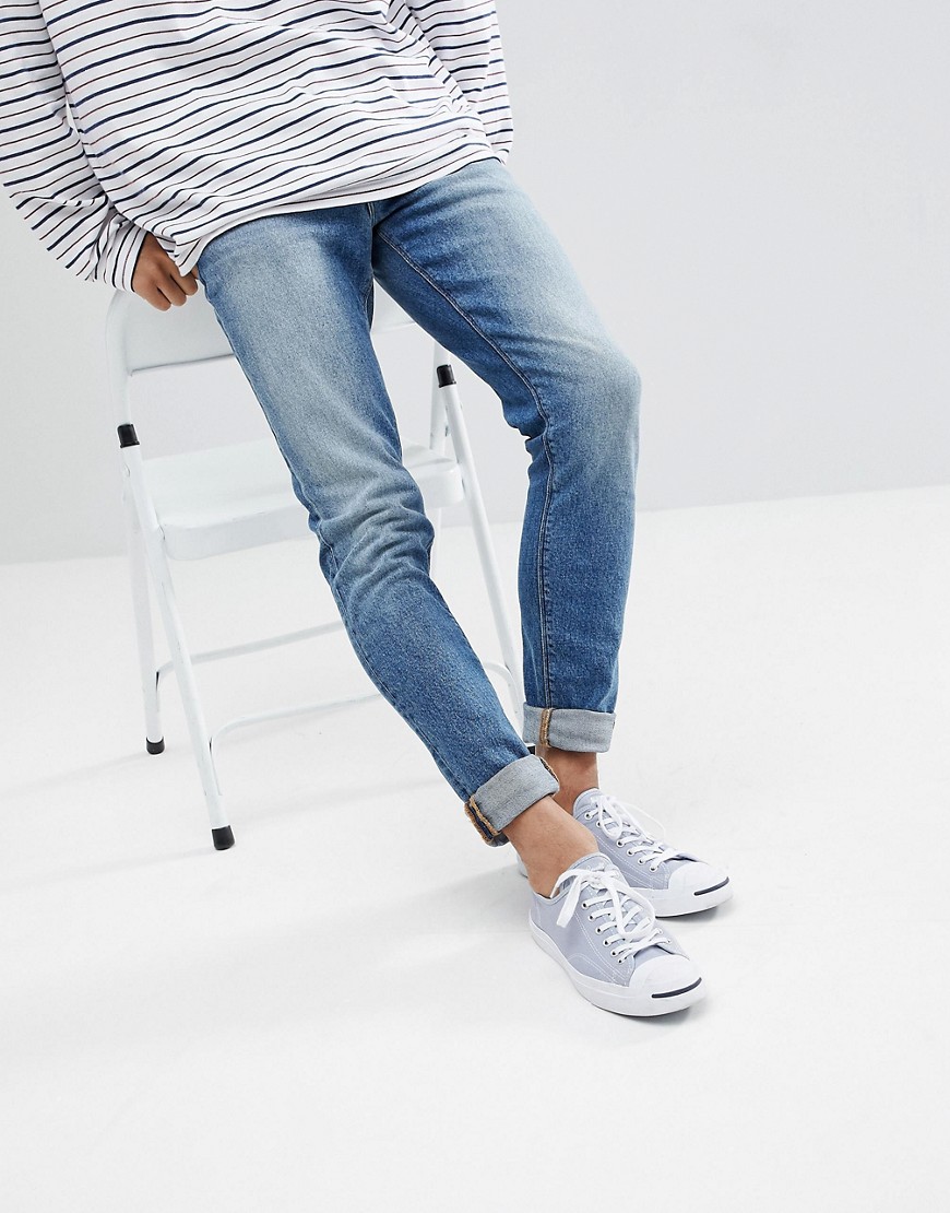 ASOS DESIGN skinny jeans in vintage mid wash blue