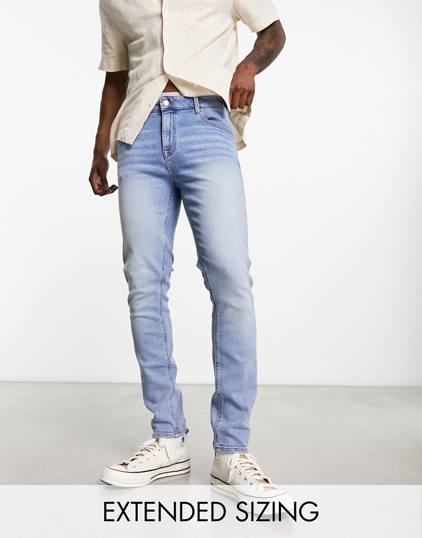 ASOS DESIGN skinny jeans in vintage pale blue