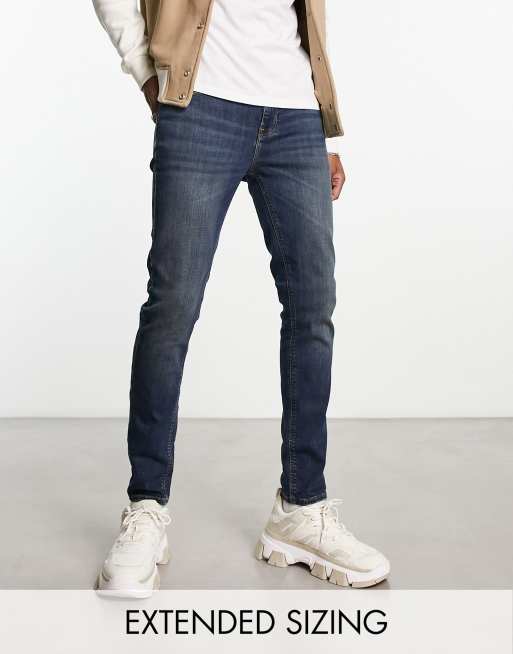 ASOS High Waisted Jeans in Blue for Men