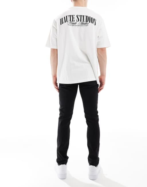 ASOS DESIGN skinny jeans in washed black 
