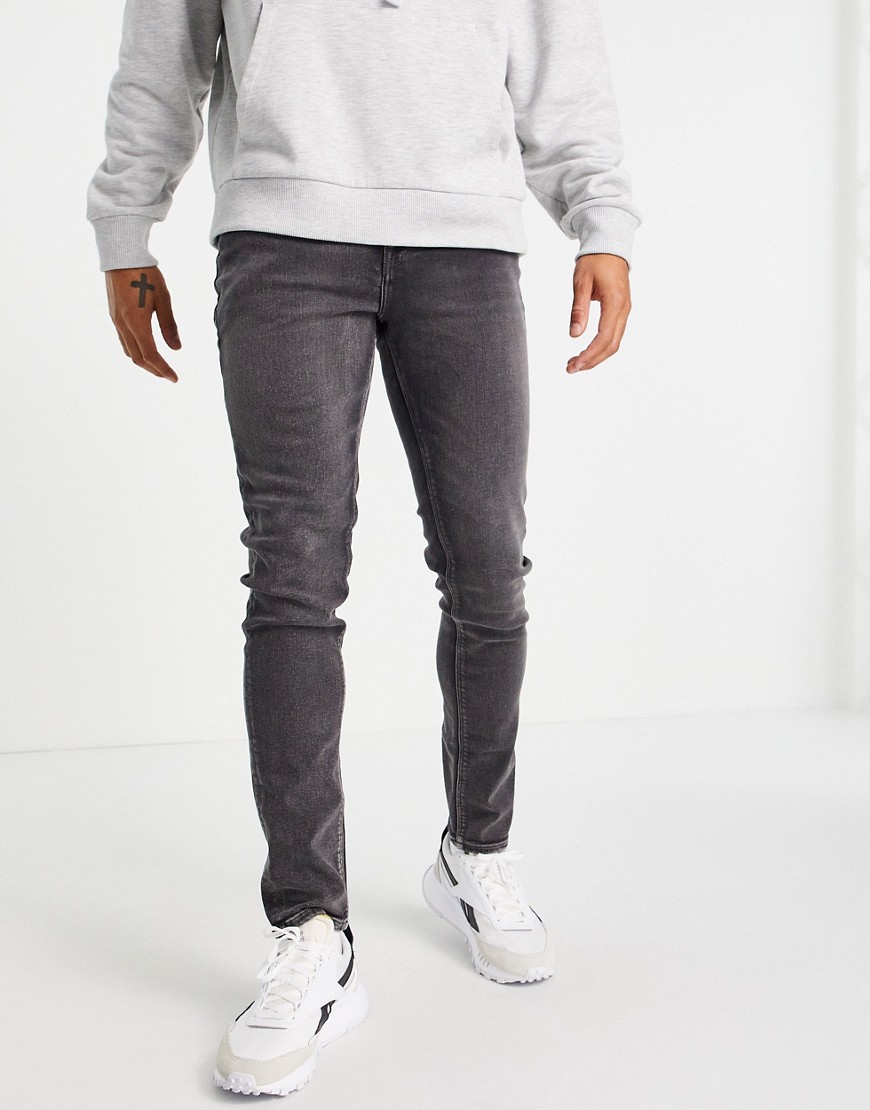 ASOS DESIGN skinny jeans in washed black-Grey