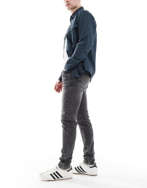ASOS DESIGN skinny jeans in washed grey, 3 of 5