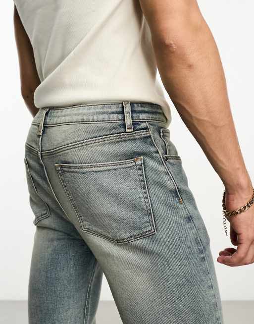 ASOS DESIGN - Skinny jeans in Y2k in blauw met lichte wassing, 3 van 4