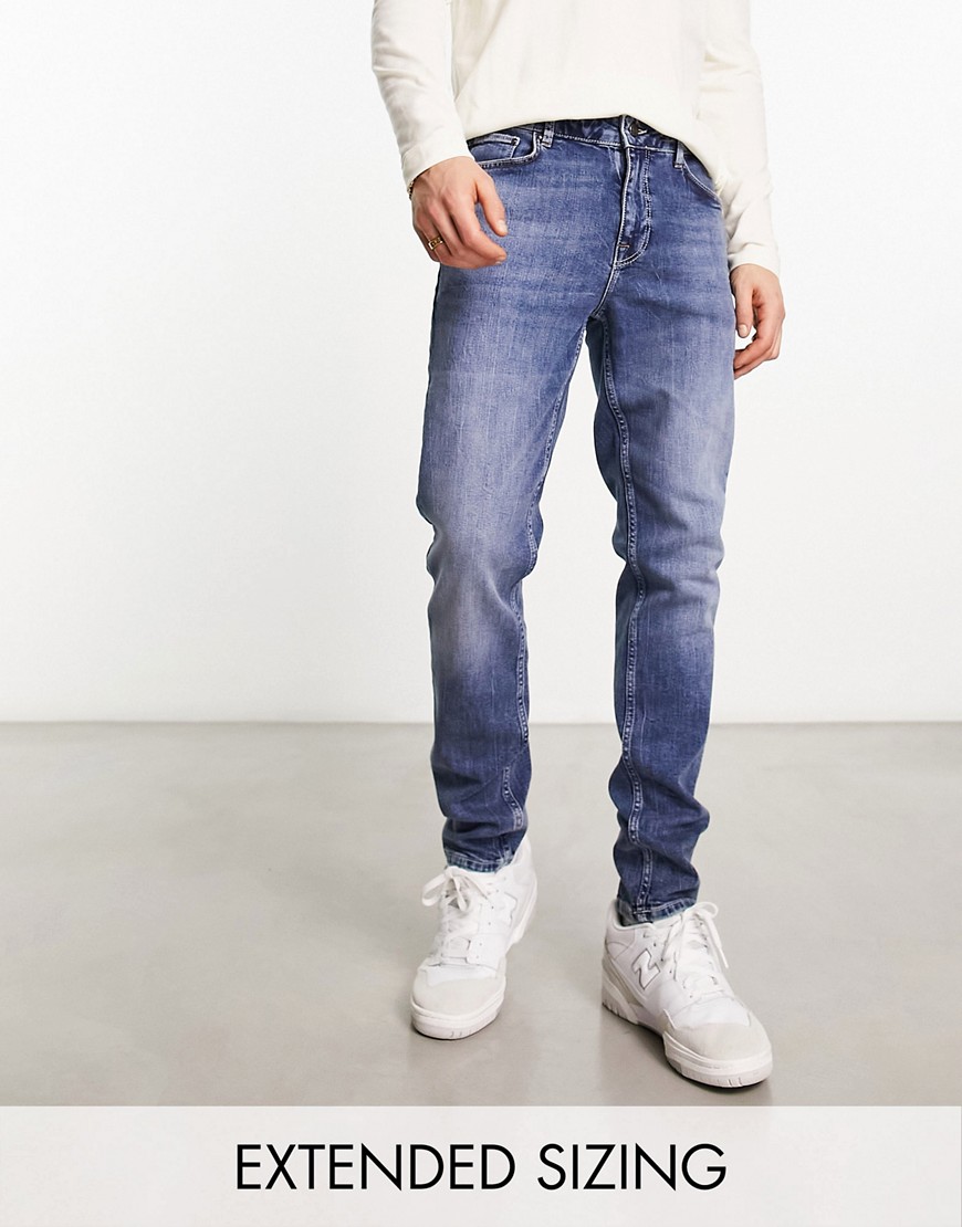 Asos Design Skinny Jeans In Y2k Mid Wash Blue