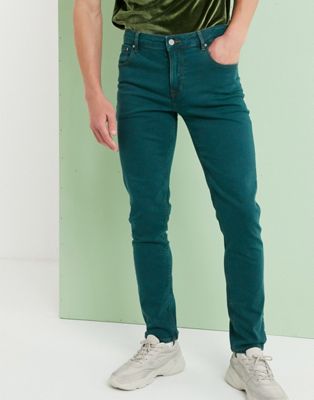 ASOS DESIGN - Skinny jeans in zeegroen