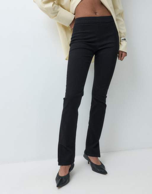 ASOS DESIGN skinny jeans med slitsad fåll i svart, 3 av 5