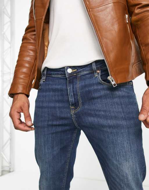 ASOS DESIGN - Skinny jeans met donkereblauwe wassing, 3 van 4