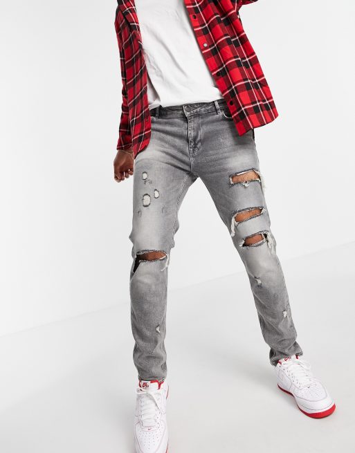 ASOS DESIGN skinny jeans in red