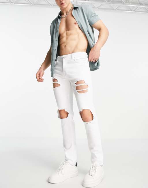 Asos white cheap jeans mens