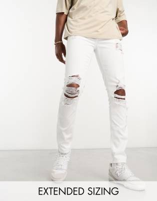 White best sale ripped sweatpants