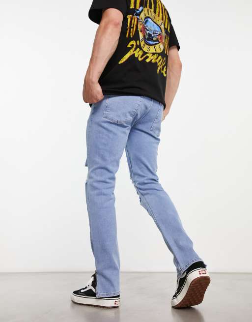 Knee zipper hot sale jeans