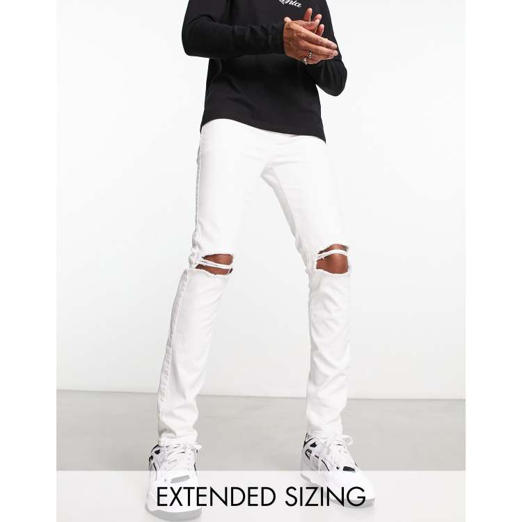 White ripped best sale knee jeans