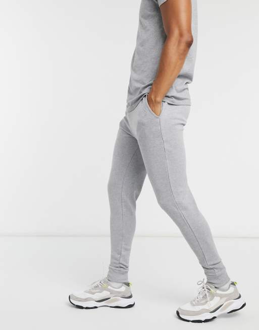 ASOS DESIGN skinny sweatpants in gray marl