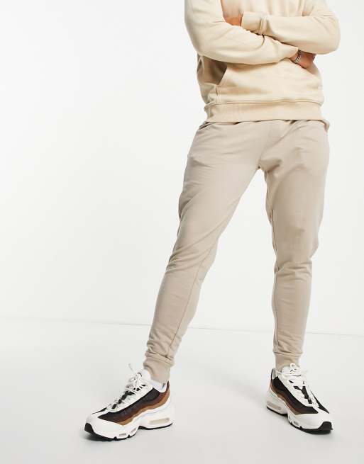 Beige 2024 skinny joggers