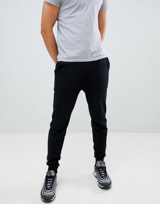 Slim fit black online joggers mens