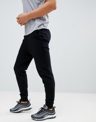 asos black joggers mens