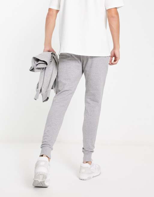 ASOS DESIGN skinny joggers in grey marl navy 2pack