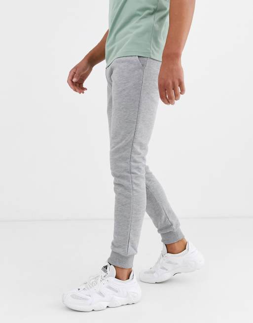 ASOS DESIGN skinny joggers in grey marl