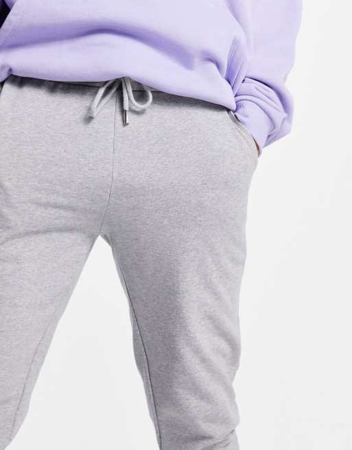 ASOS DESIGN skinny joggers in grey marl